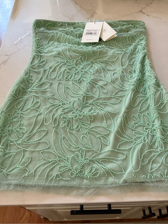 Peppermayo Dresses & Skirts - Peppermayo Mint Beaded Floral Mesh Tube Top